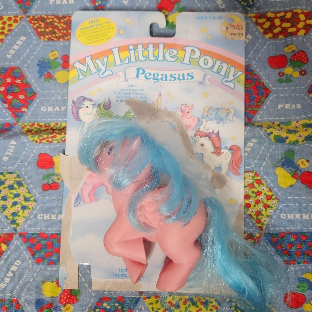 Vintage My Little Pony Pegasus *Firefly* with Original Backing Board